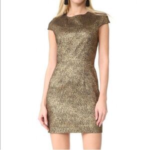 NEW Diane Von Furstenberg Sz 10 Metallic Sheath Hadlie Dress